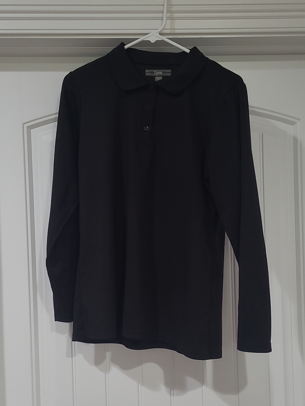 Women's Long-Sleeve Polo Top - Black